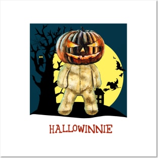 Halloween teddy bear creepy illustration Posters and Art